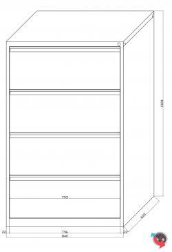 Stahl-Hängeregistratur-Schrank